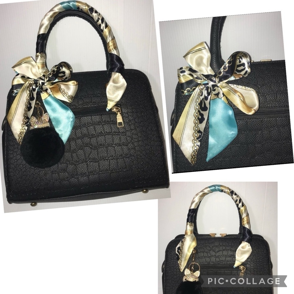 1 Twilly Silk Handbag Headband Neck Tie Scarves